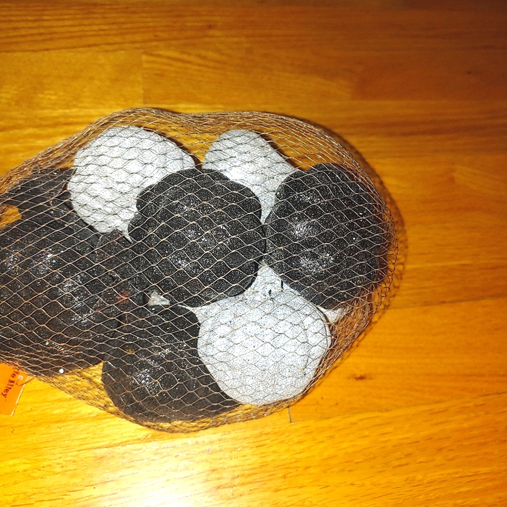 Bundle of Glittery Black & Silver Halloween Pumpkins & Pears Decor Gourds